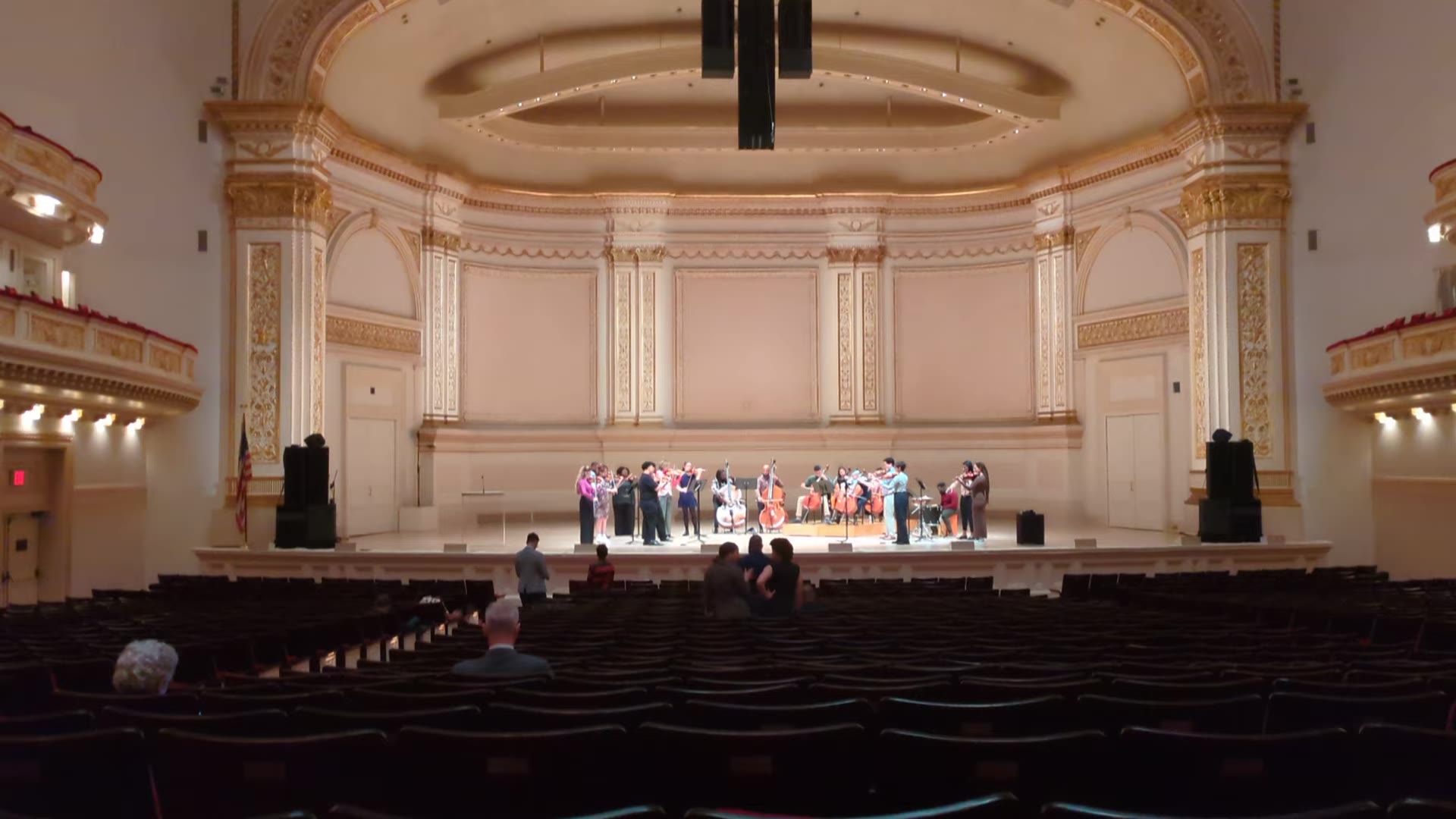 A flat static wide angle of a hall, the PTZ default